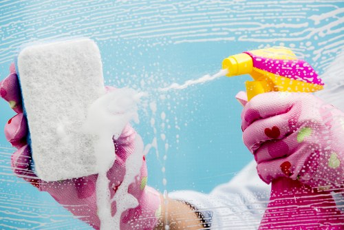 Deep cleaning a modern office breakroom and common area