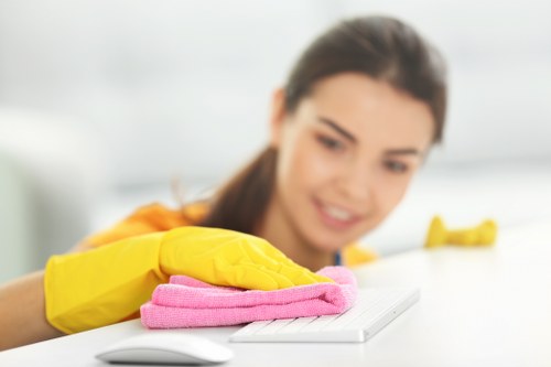 Cleaning baseboards and floors in a new home