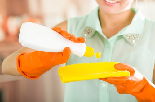 Disinfecting high-touch surfaces during office cleaning