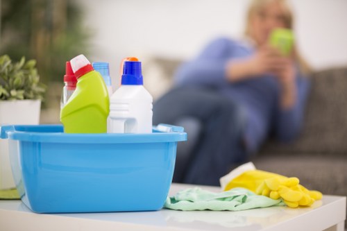 Experienced Finchley cleaners restoring order and shine to a property