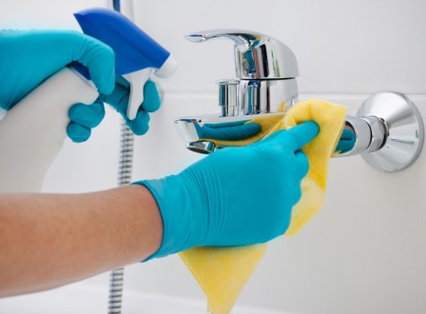 Bathroom move in cleaning with detailed sanitizing