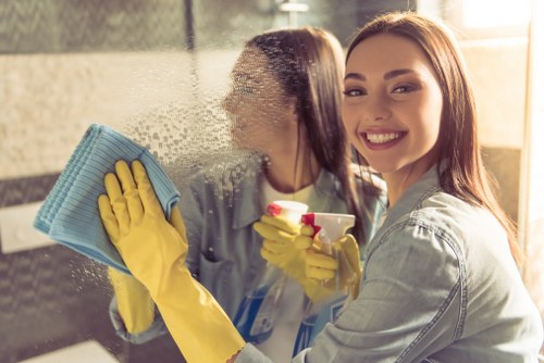 Deep cleaning an empty room during move out cleaning service