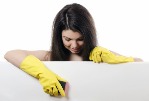 Kitchen appliance oven being professionally deep cleaned