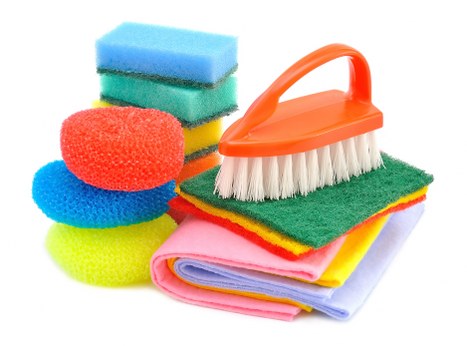 Hot water extraction carpet cleaning equipment in use